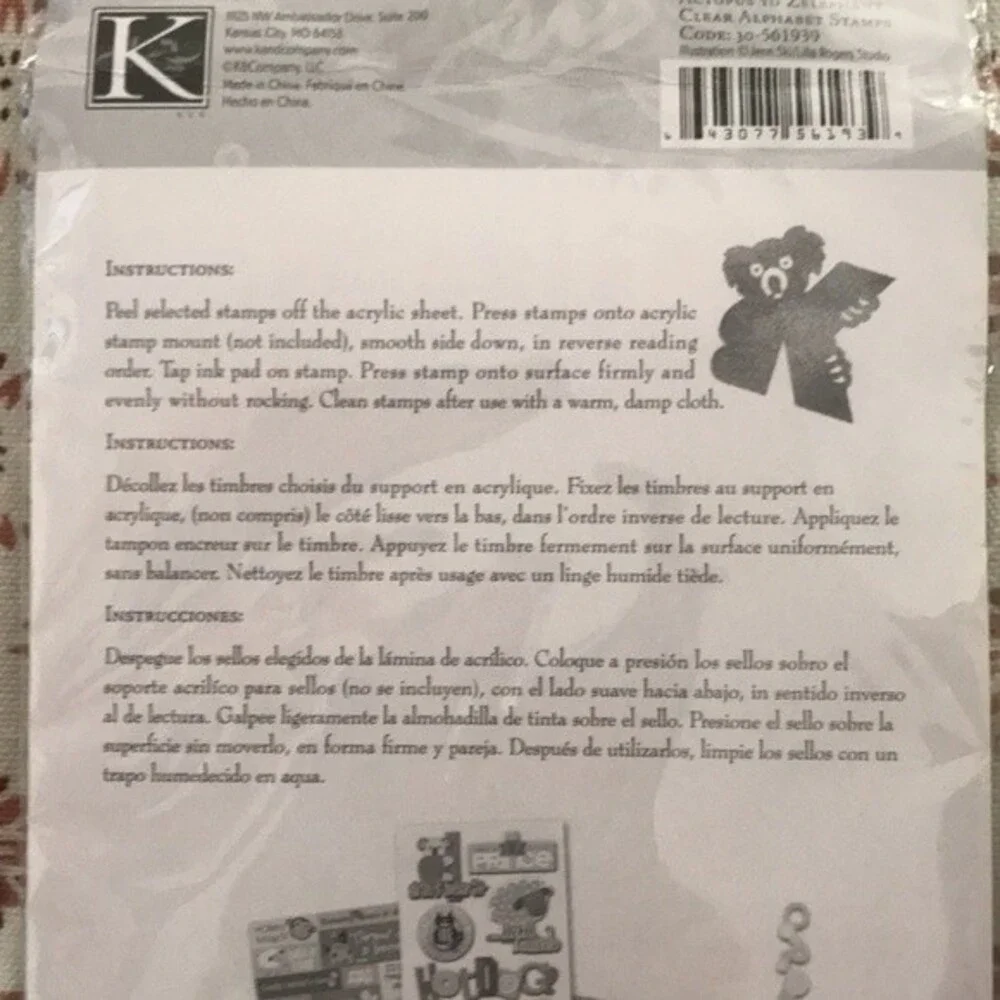 K&Company Alphabet Animals Clear Stamps by Jenn Ski NWT